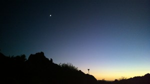 Nightfall at Elements.  I really like the pic of the crescent moon (taken with my Nokia 808).