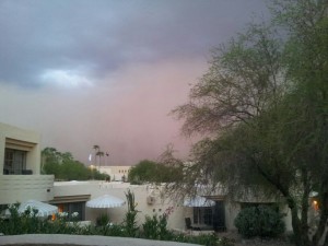 My first experience with a dust storm!  The thundering wind was quite an experience.